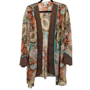 Anna Maxwell Paisley Boho Kimono Cardigan Women Size 22W Festival Patchwork Art